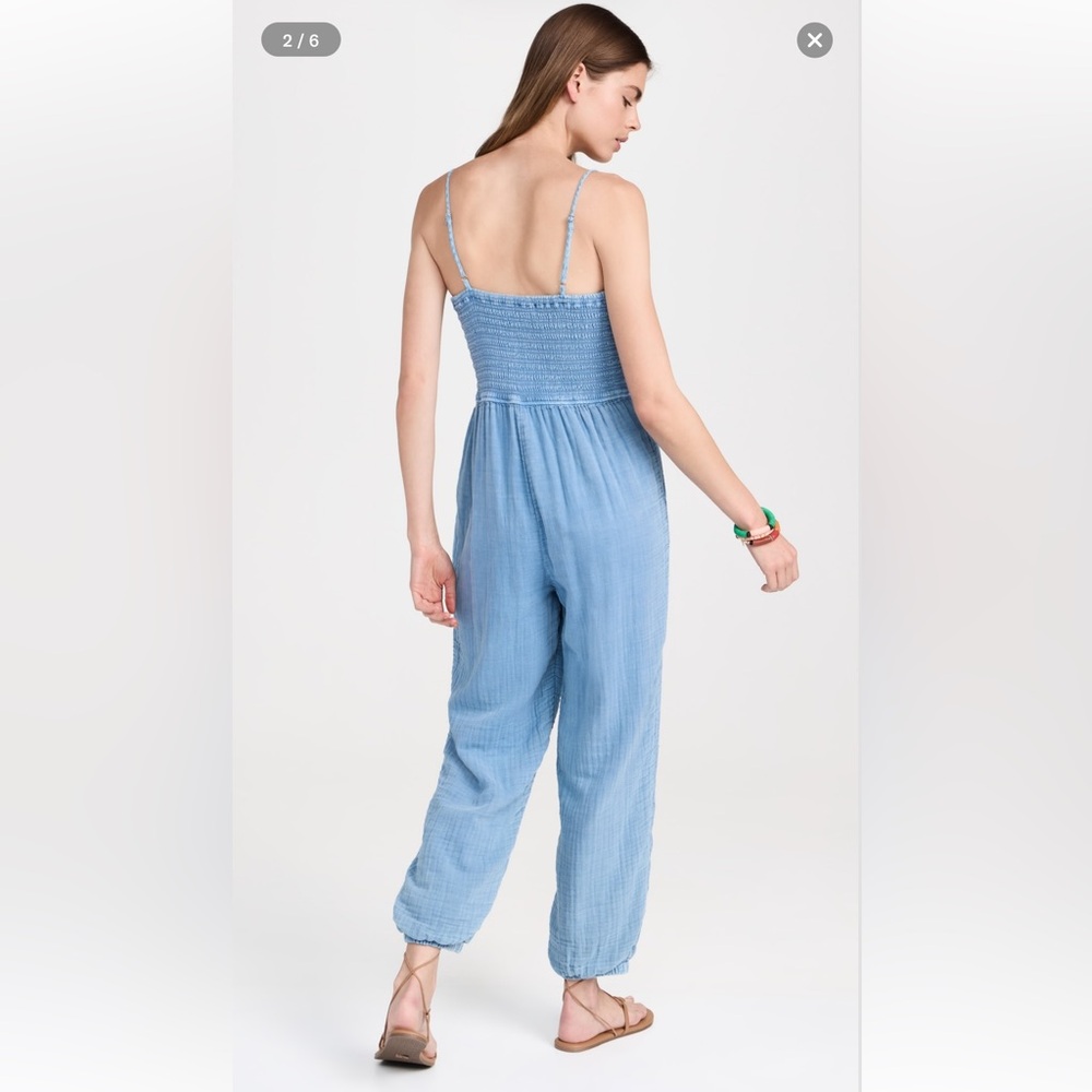 Women's Blue Jumpsuit Shopbop xs santos z supply chambray light blue new - Picture 2 of 3